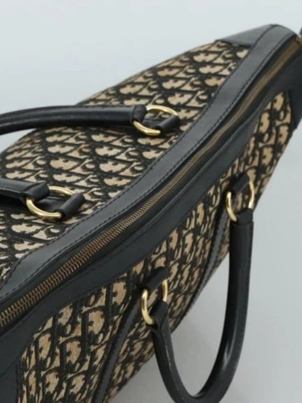 Christian Dior Trotter Canvas Boston Bag Navy Auth 111760 - Picture 6 of 15